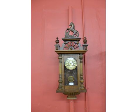 A 19th Century walnut Vienna wall clock