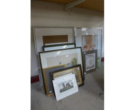 Assorted prints, paintings and maps