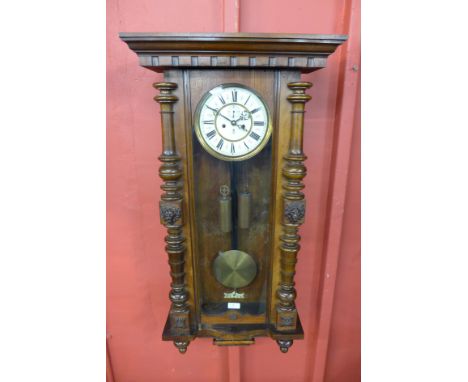 A 19th Century Gustav Becker walnut Vienna wall clock