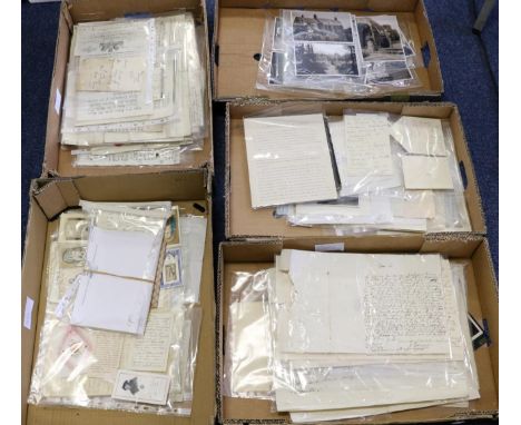 Ephemera An interesting and extensive collection of letters, indentures, assorted ephemera, copies of photographs, etc, predo
