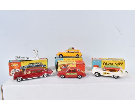 THREE BOXED CORGI TOYS CARS, Mercedes-Benz 600 Pullman, No.247, metallic red body, cream interior, working wipers and instruc