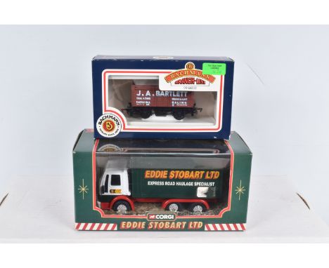 A BOXED BACHMANN OO GAUGE 7 PLANK COKE WAGON, J.A. Bartlett, Ealing, No.33-155, with a boxed Corgi Classics  Ford Cargo Box V