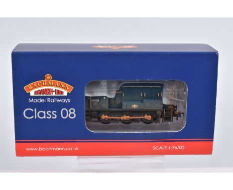 A BOXED OO GAUGE BACHMANN BRANCHLINE MODEL RAILWAY LOCOMOTIVE Class 08 Diesel Shunter no. 08173 in BR Blue - Weathered, model