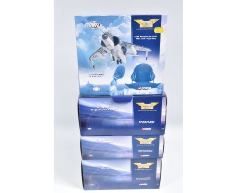 FOUR BOXED LIMITED EDITION 1:72 SCALE JET FIGHT POWER CORGI AVIATION ARCHIVE DIECAST MODEL AIRCRAFTS, the first a EE Lightnin