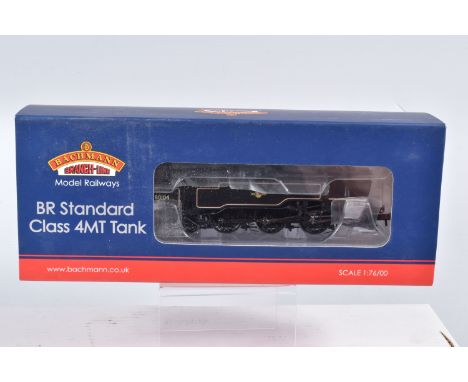 A BOXED OO GAUGE BACHMANN BRANCHLINE MODEL RAILWAY LOCOMOTIVE BR Standard Class 4MT Tank, no. 80104 in BR Black with Late Cre