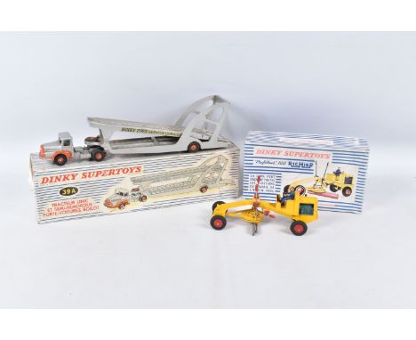 TWO BOXED FRENCH DINKY SUPERTOYS, Unic Articulated Boilot Car Transporter, No.39A and Richier Road Profiler 100 (Motor Grader