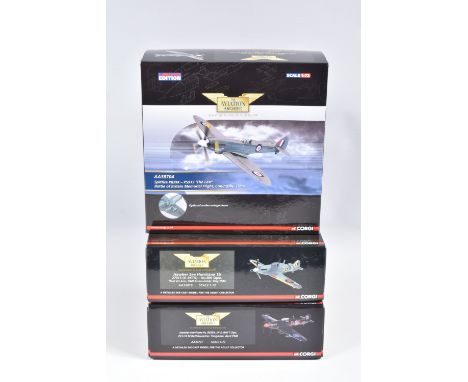 THREE BOXED CORGI AVIATION ARCHIVE 1/72 SCALE LIMITED EDITION AIRCRAFT MODELS, Hawker Sea Hurricane 1b, Z7015 (G-BKTH) - No.8