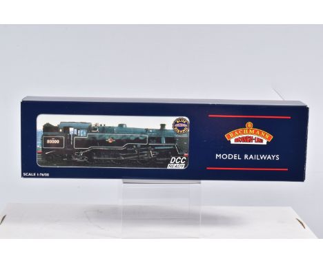 A BOXED OO GAUGE BACHMANN BRANCHLINE MODEL RAILWAY LOCOMOTIVE Standard Class 4MT 2-6-4 Tank no. 80079 in BR Black with Late C