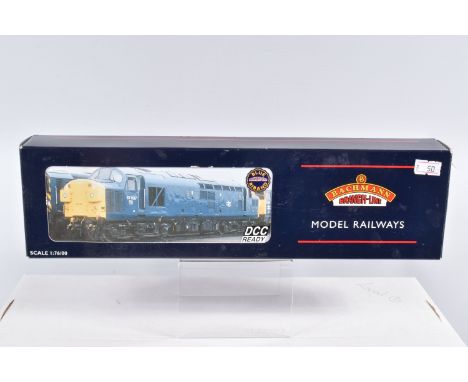 A BOXED OO GAUGE BACHMANN BRANCHLINE MODEL RAILWAY LOCOMOTIVE Class 37 Diesel, no. 37038 in BR Blue with Split Head Code, mod