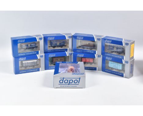 EIGHT BOXED OO GAUGE DAPOL WESSEX RAILWAY WAGONS AND A Operating Water Tower, the wagons included are two of the  Furniture R