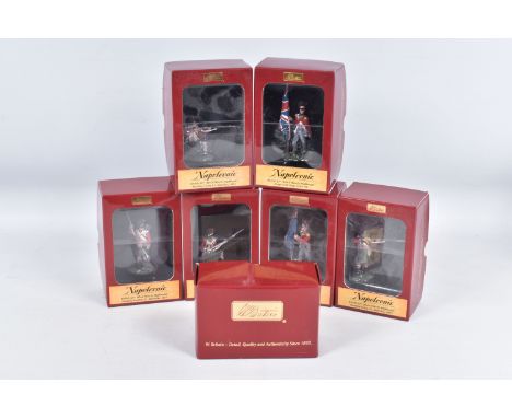 SEVEN BOXED BRITAINS BRITISH 42ND HIGHLANDER FIGURES, to include numbered 36017, 36018, 36020, 36021, 36029, 36027, and a Col