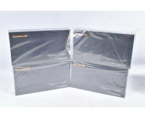 FOUR BOXED OO GAUGE ACCURASCALE MODEL RAILWAY WAGON TRIPLE PACKS, to include a PFA - Cawoods Coal Containers D, no.s CAWD 927