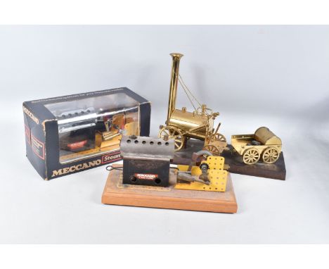 A BOXED MECCANO STEAM ENGINE, with reverse, appears in a new condition which doesn't look to be fired although some parts sli