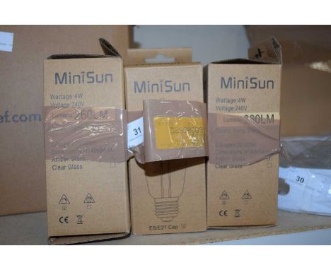Three 4W E27 dimmable LED vintage Edison GLS light bulbs