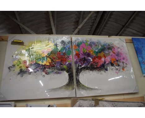 Magic Tree 3D art print on canvas, total width approx 160cm x 80cm