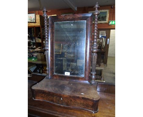 A 19th Century Mahogany Dressing Mirror with drawer base and turned columns, circa 1820.
