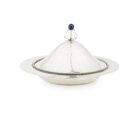 CHARLES ROBERT ASHBEE (1863-1942) FOR THE GUILD OF HANDICRAFT  SILVER-PLATED MUFFIN DISH &amp; COVER, CIRCA 1900   with plani