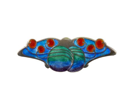 ARCHIBALD KNOX (1864-1933) FOR LIBERTY & CO., LONDON  ART NOUVEAU SILVER AND ENAMEL BROOCH, CIRCA 1900  model 1309, made by W