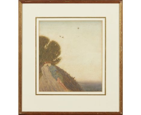 [§] NORMAN WILKINSON (1878-1971)  THE TARGET   watercolour, signed and dated lower right NORMAN WILKINSON OF FOUR OAKS/ 1908,
