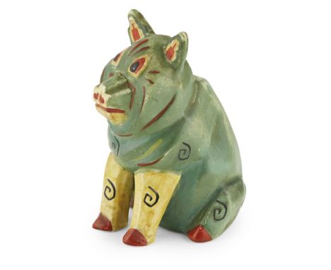 LOUIS WAIN (1860-1939) FOR MAX EMANUEL &amp; CO.  CERAMIC PIG SPILL VASE, CIRCA 1914   painted in colours, signed on the body