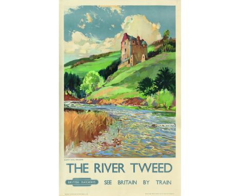 JACK MERRIOTT (1901-1968)  NEIDPATH CASTLE, THE RIVER TWEED  lithograph in colours, c.1950, condition B+; not backed  102cm x