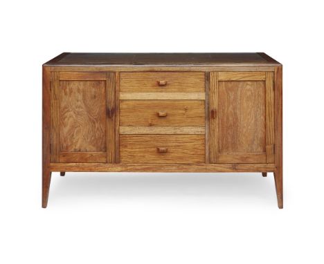 BETTY JOEL (1894-1985) FOR TOKEN FURNITURE  ANDOMAN PADOUK WOOD SIDEBOARD, DATED 1926   the top with inset glass preserve abo