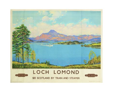 ALASDAIR MACFARLANE (1902–1960)  MAID OF THE LOCH ON LOCH LOMOND  lithograph, c.1950, condition B+; not backed  102cm x 127cm