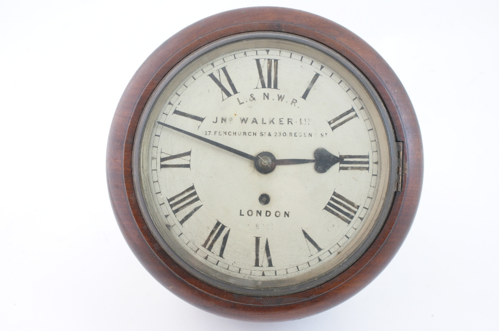 L&NWR mahogany cased fusee wall clock by John Walker Ltd, Fenchurch St ...