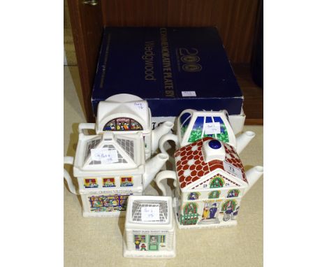 Four Wade 'English Life' teapots, a similar sugar basin and cover and thirty various collectors' plates. 