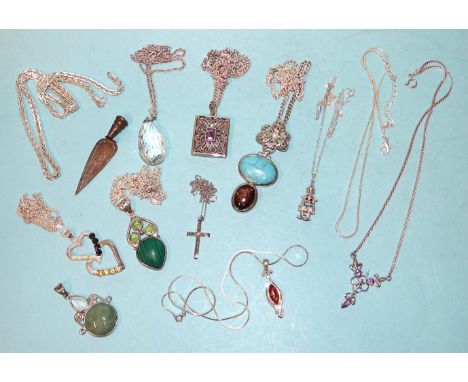 A quantity of silver jewellery, some stone-set, gross weight 309g, (approximately). 