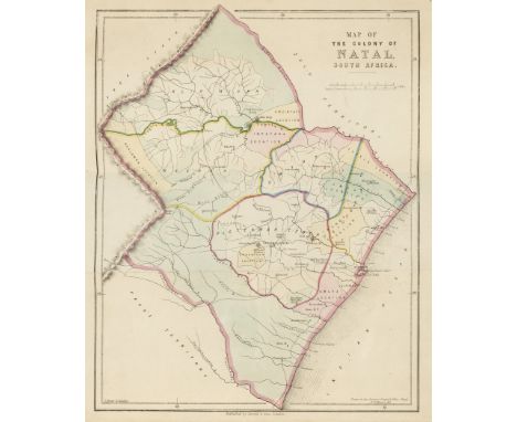 Africa.- Mann (Dr. Robert James) The Colony of Natal, folding hand-coloured map frontispiece, area of loss to half-title, fai