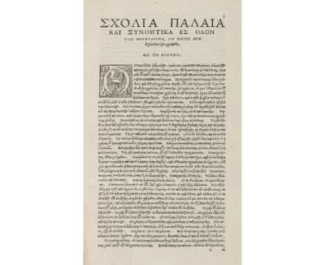 Herodotus. Herodoti Libri Novem, edited by Joachim Camerarius, collation: α6 β4 a-z, Aa-Cc6, Roman and Greek type, printer's 