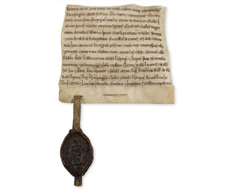 Gilbertine Nuns of Sempringham.- William II "Le Breton" d'Aubigny (de Albini Brito, Lord of Belvoir, c. 1130-86) Charter, gra