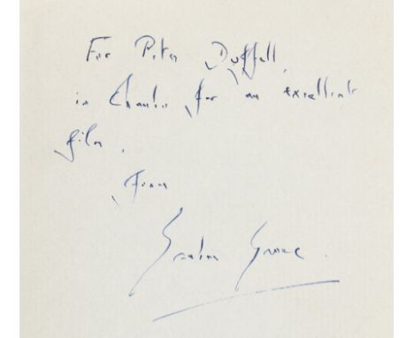 Greene (Graham) England Made Me, Collected Edition, signed presentation inscription from the author to Peter Duffell "in than