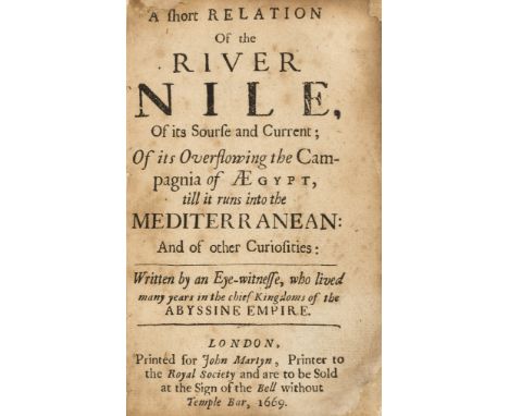 Africa.- Lobo (Jeronimo) A short Relation of the River Nile, of its Source and Current, of its Overflowing the Campagnia of A