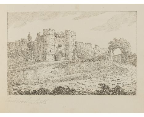 Isle of Wight, Dorset & Devon.- 2 sketch books, c. 60 pen and ink sketches excluding blanks, original red morocco (not unifor
