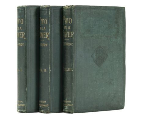 Hardy (Thomas) Two on a Tower. A Romance, 3 vol., first edition in book form, first impression, [one of 1000 copies], half-ti