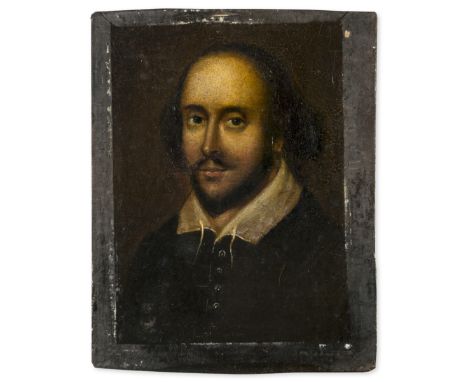 Shakespeare.- English School (probably 18th, early 19th century) Portrait of William Shakespeare (1564-1616), bust-length, in