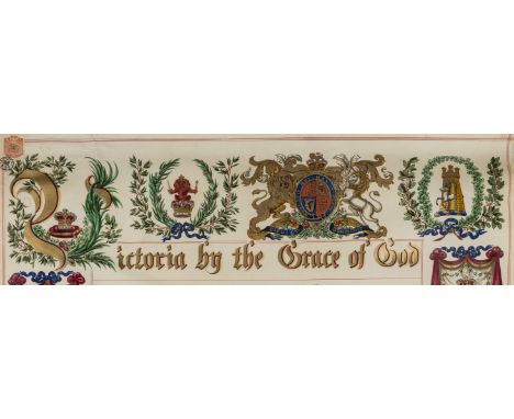 Heraldry.- Victoria (Queen of the United Kingdom of Great Britain and Ireland, and Empress of India, 1819-1901) Letters Paten