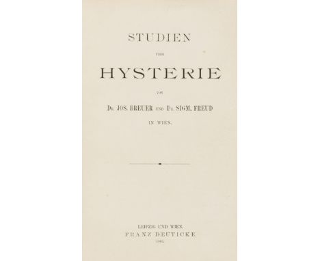 Psychoanalysis.- Breuer (Dr. Joseph) and Dr. Sigmund Freud. Studien über Hysterie, first edition, later tan calf-backed marbl