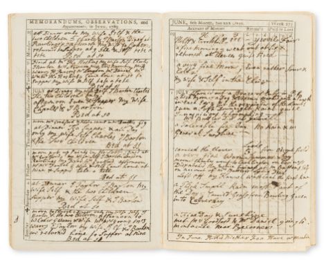 Phelips of Montacute House, Somerset.- Phelips (Edward, MP., of Montacute, Somerset, 1725-97) 2 diaries, 2 vol., autograph ma