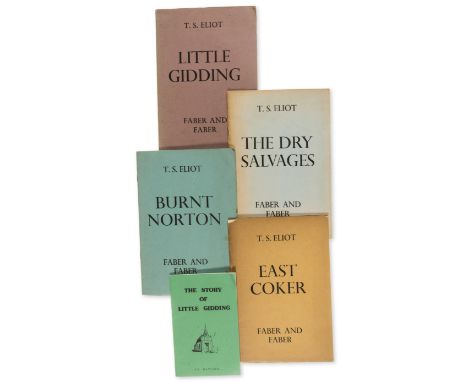 Eliot (T.S.) [Four Quartets], 4 vol., comprising East Coker, first Faber edition , spotting, toning to spine, spine a little 