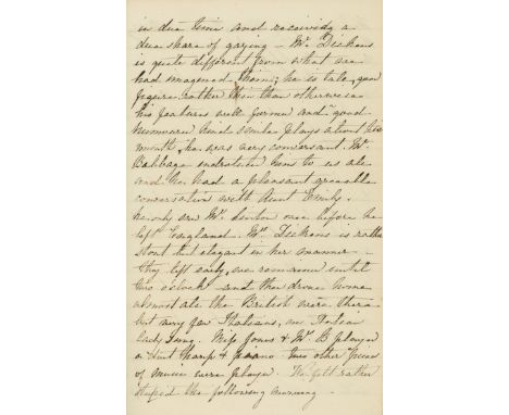 Dickens (Charles, novelist, 1812-70).- [Journal of a tour to Italy], manuscript, 383pp., slightly browned, original red strai