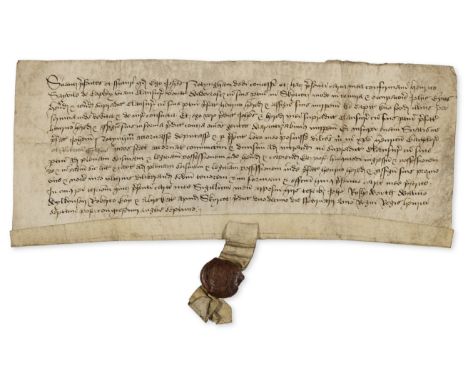 Skyrcote.- Grant by John Notyngham attorney to Henry Sayvile of land in Skyrcote [Skircoat, Calderdale, manuscript in Latin, 