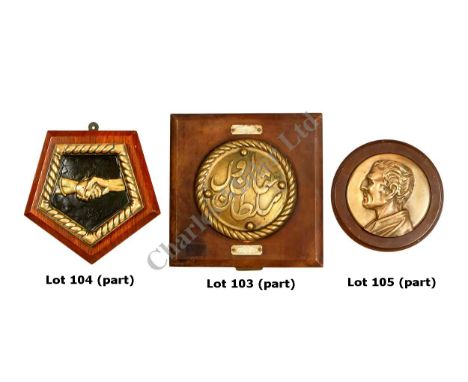 A GROUP OF LIGHT CRUISER BADGES, heavily cast in brass or alloy and comprising: Caledon (1916); Concord (1916); Dunedin (1919