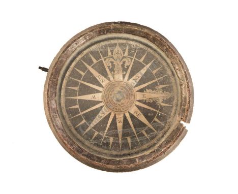 A DRY CARD COMPASS BY THOMAS STOKER, NORTH SHIELDS, NORTHUMBERLAND, CIRCA 1840, the 6in. card signed and inscribed Stoker, Ol