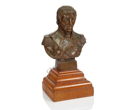 A FOUDROYANT COPPER BUST OF NELSON, after Flaxman with provenance impressed to rear of socle, and maker's mark 'R&I' to left 