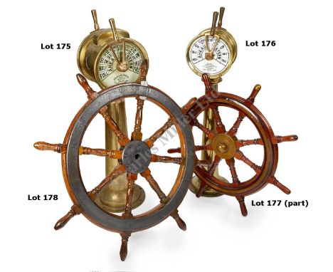 A LARGE SHIP'S BRIDGE DOUBLE TELEGRAPH BY CHADBURN'S, LIVERPOOL, with back light glass plates and independent control action 