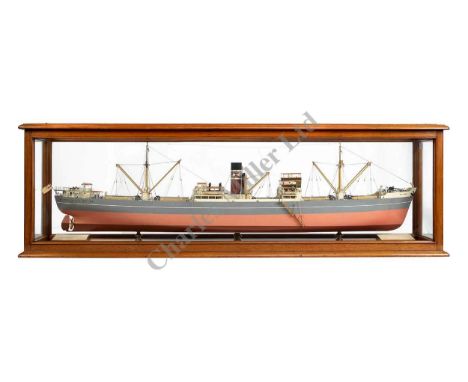 A BUILDER'S MODEL FOR THE S.S. ROYAL EMBLEM, BUILT BY J.L. THOMPSON FOR HALL BROTHERS, 1940, the carved hull with gold plated