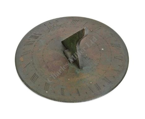 A 12IN. SUNDIAL BY BERGE, LONDON, CIRCA 1810, cast in brass, signed as per title and inscribed Sine Sole Sileo, with later ow
